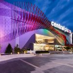 Cental Plaza store front nighttime