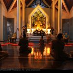 Serene interior of temple in Rayong