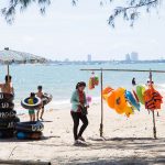 Vendor selling things at beach