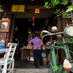 Interior of old thai wooden building