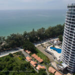 Drone photo of Royal Rayong condominium in Mae Ramphung in Rayong