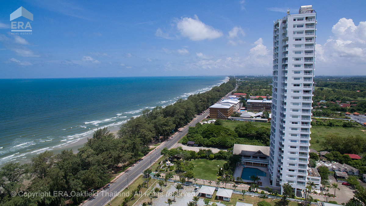 Drone photo of New World condominium in Mae Ramphung